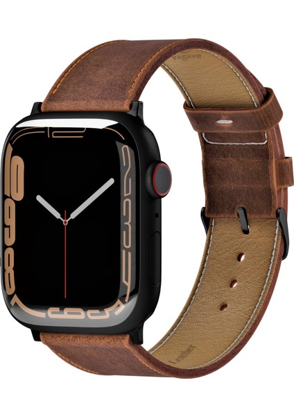 Apple Watch 42MM 44MM 45MM 49MM Ultra Ultra 2 Seri 3 / 4 / 5 / 6 / Se / 7 / 8 / 9 Taba Rengi Deri Kordon Hakiki Deri Kayış fiyatları