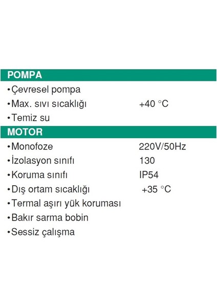 Çift Kademeli Santrifüj Pompa - Taıfu2tcp25/140m 1.5 Hp