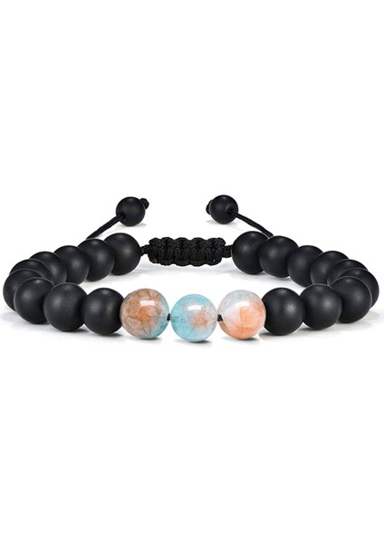 Sertifikalı Doğal Mavi Kahverengi Kuvars Oniks Taşı Doğal Taş Bileklik Seti indirimleri