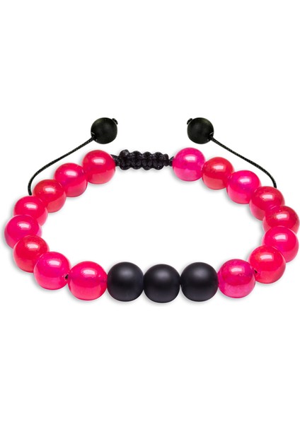 Sertifikalı Doğal Pembe Akik Taşı Doğal Taş Bileklik Seti fırsatları