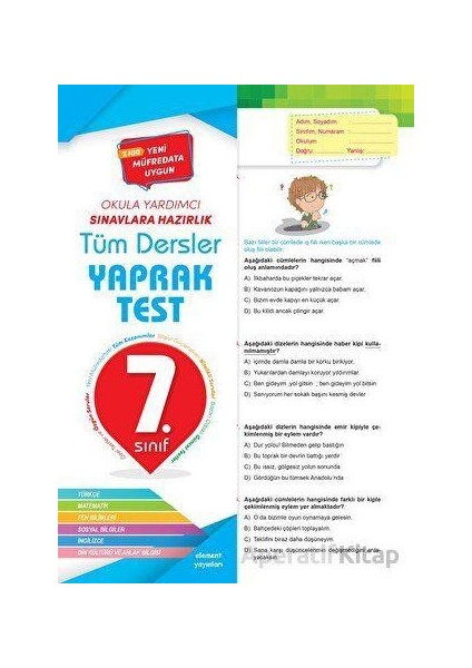 7. Sınıf Tüm Dersler Yaprak Test - 4 Element Yayınları