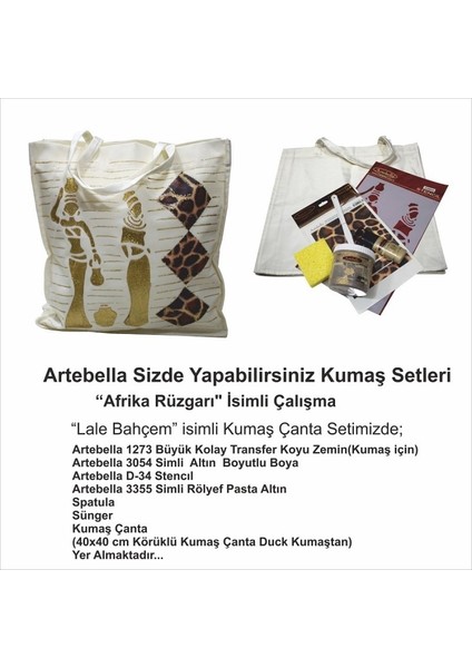 Sizde Yapabilirsiniz Seti Afrika Rüzgarı Kumaş Çanta