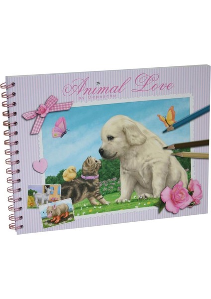 Hayvan Love Boyama Kitabı Yapışkanlı