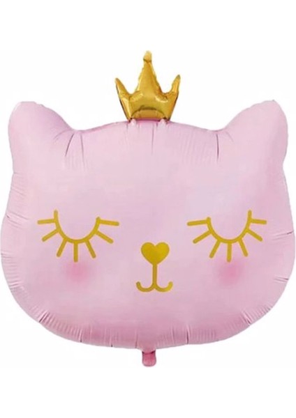 Pembe Renkli Sevimli Kedi Folyo Balon Pembe Renkli Helyum Folyo Balon Uçan Balon