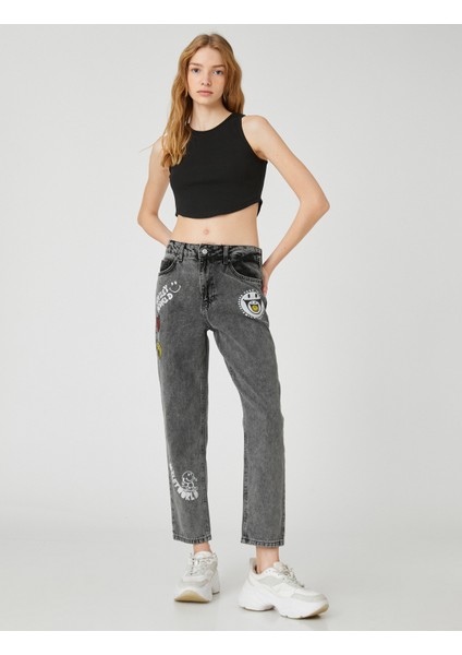 Crop Atlet Bisiklet Yaka Fitilli Asimetrik Kesim