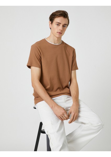 Basic Tişört Bisiklet Yaka Kısa Kollu