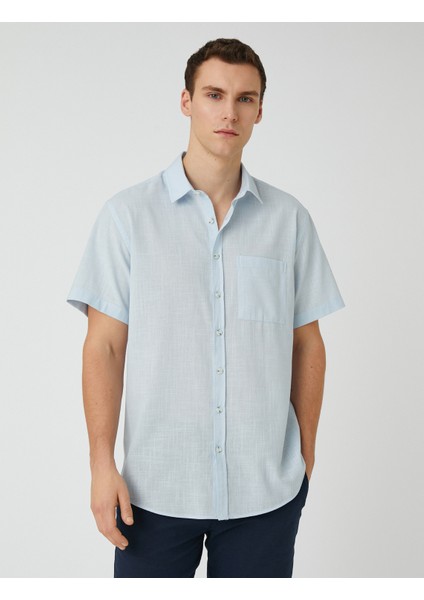 Yazlık Gömlek Kısa Kollu Cep Detaylı Klasik Yaka modelleri