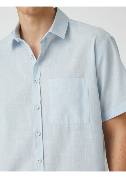 Yazlık Gömlek Kısa Kollu Cep Detaylı Klasik Yaka indirimleri