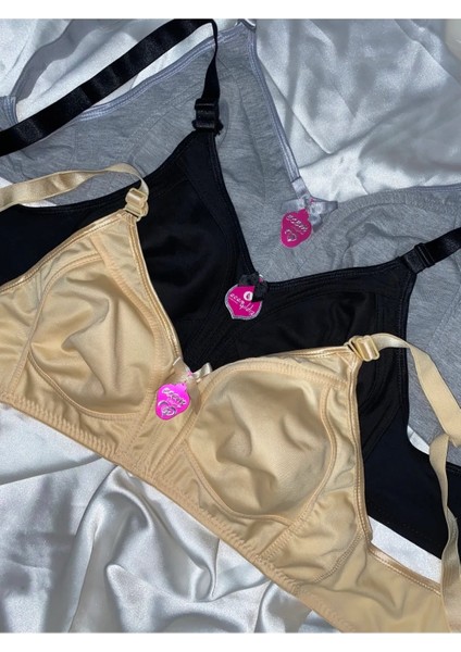 Kadın Büyük Beden C Cup Pamuklu Penye Toparlayıcı Sütyen