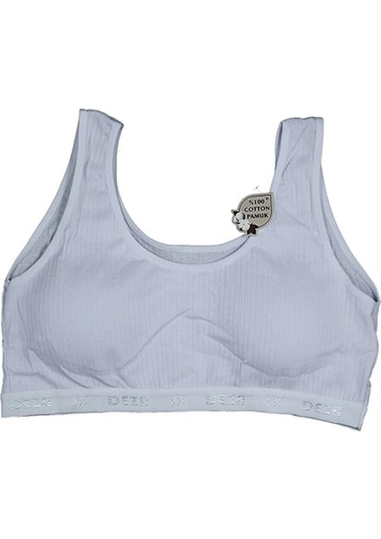 otantik tekstil Kadın Pamuklu Içi Pedli Toparlayıcı Toplayıcı Büyük Beden Ribana Kalın Askılı Sütyen Yarım