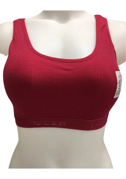 otantik tekstil Kadın Pamuklu Içi Pedli Toparlayıcı Toplayıcı Büyük Beden Ribana Kalın Askılı Sütyen Yarım fiyatları