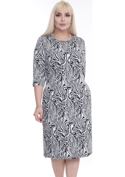 Jakarlı Cepli Kışlık Büyük Beden Elbise 4D-2260 fiyatları