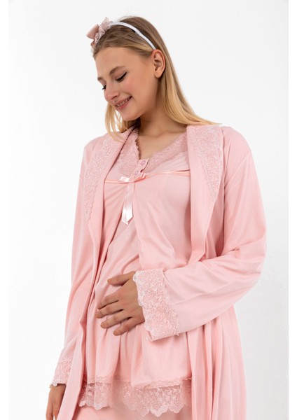 Pembe Sabahlıklı Lohusa Pijama Takımı fiyatları