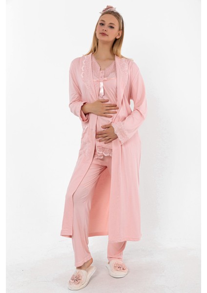 Pembe Sabahlıklı Lohusa Pijama Takımı fırsatları
