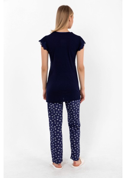 Lacivert Hamile Lohusa Pijama Takımı modelleri