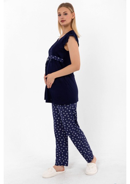 Lacivert Hamile Lohusa Pijama Takımı indirimleri