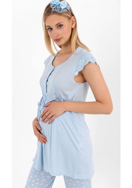 Mavi Hamile Lohusa Pijama Takımı fırsatları