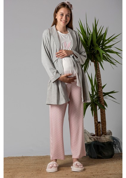 Sabahlıklı Hamile Lohusa Pijama Takımı