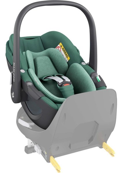 Adac'lı Pebble 360 Derece Dönebilen Yatabilen Bebek Oto Koltuğu ve Ana Kucağı 0-13 kg Essential Green