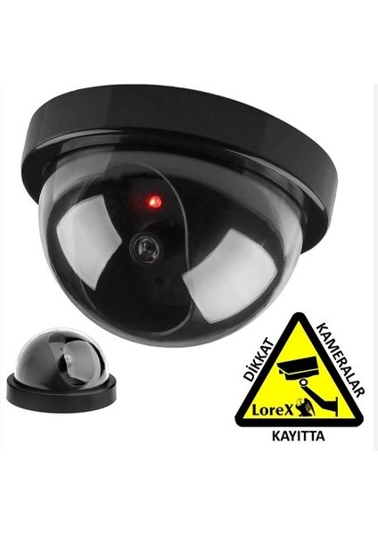 LR-SK04 Dome Dış Ortam Maket Caydırıcı Dummy Kamera + LR-NG300 Hareket Sensörlü Uzaktan Kumandalı Alarm Seti