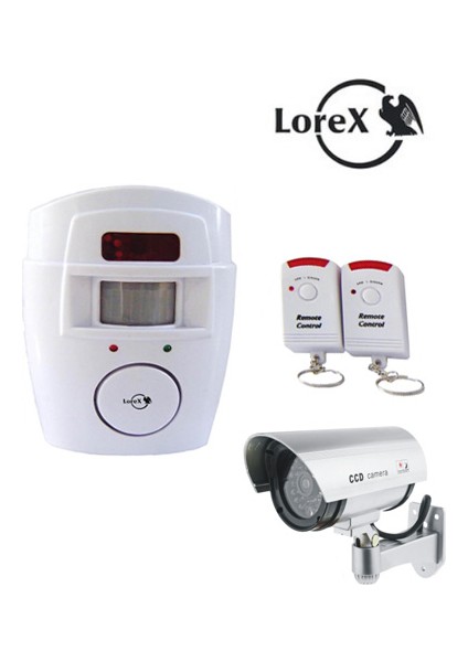 LR-D11IR IR Görünümlü Dış Ortam Maket Caydırıcı Dummy Kamera + LR-NG300 Kablosuz Hareket Sensörlü Uzaktan Kumandalı Alarm Seti