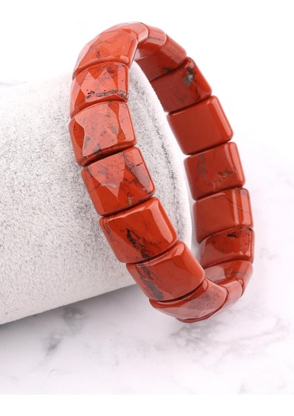 Red Jasper 12 x 15 mm Özel Kesim Doğal Taş Bileklik