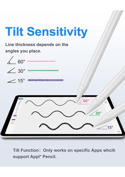 MTK Moveteck Apple iPad 10. Nesil 2022 Için Stylus Ipad Kalem Dokunmatik Active Profesyonel Not Çizim Kalemi Palm Rejection Digital Apple Pencil