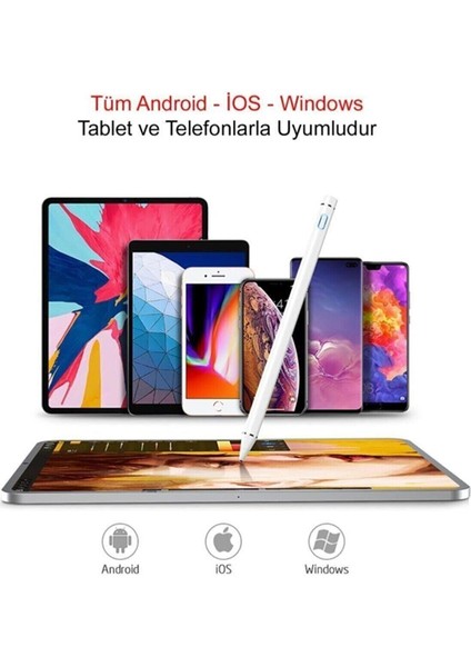 MTK Moveteck Xiaomi Redmi Pad 10.9inç Tablet Için Dokunmatik Kalem Stylus Çizim Kalemi Eğim Duyarlı Pencil Akıllı Şarj Edilebilir Kapasitif