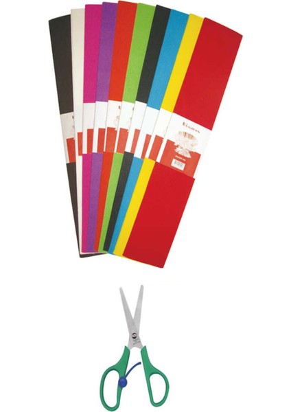 Ticon Krapon Kağıdı 10 Lu Karışık - Ticon Yaylı Okul Makası 5"