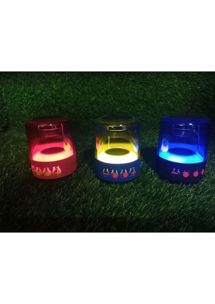 Işıklı Bluetooth Hoparlör Ses Bombası Yüksek Ses Yeni Nesil 2023 Version Gri
