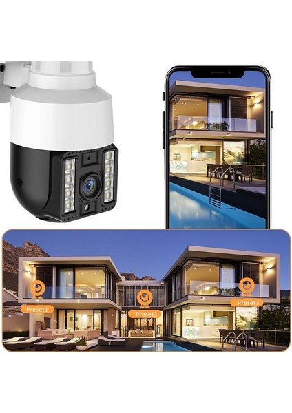 1080P Speed Dome Ip Wifi Kablosuz Dış Mekan Camera Çakarlı Güvenlik Kamerası