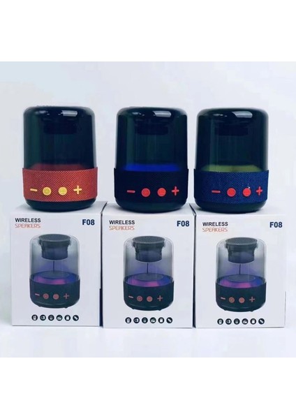 Yeni Nesil Rgb Işıklı Bluetooth Speaker F08 Ses Bombası Bluetooth Hoparlör