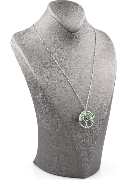 Aventurin Doğal Taş Tel Sarmalı Hayat Ağacı Kolye fiyatları