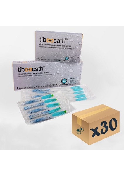 Hidrofilik Üriner Kateter Su Soketli Sonda Ch 06-20 30'Lu Paket