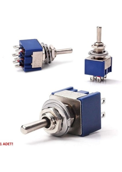 Roba MTS-203 Mini Toggle Çift Anahtar 3A 250V On / Off / On 6 Pin 3 Pozisyon