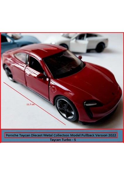 Porsche Taycan Turbo S Kasa 1.36 Diecast Orjinal 2022 Metal Araba Pullback Kapıları Açılır