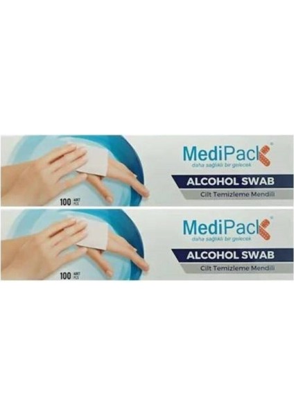 Alkollü Mendil Medıpack Alcohol Swab Cilt Temizleme Alkol Swap 2 Kutu 200 Adet