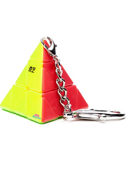 Qiyi Pyraminx Anahtarlık Zeka Küpü Akıl Küpü Rübik Küp