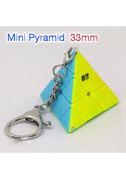 Qiyi Pyraminx Anahtarlık Zeka Küpü Akıl Küpü Rübik Küp