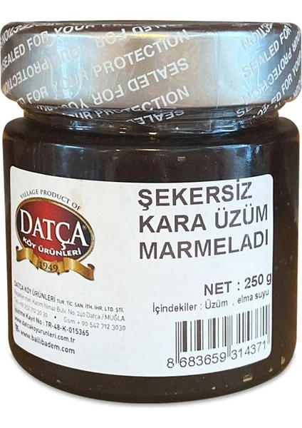 Datça Köy Ürünleri Kara Üzüm Marmelatı 250 gr