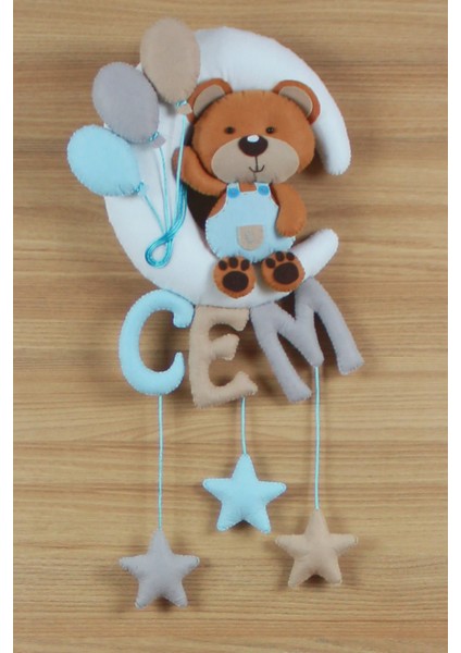 Cem Isimli Aydede Ayıcık Bebek Odası Kapı Süsü