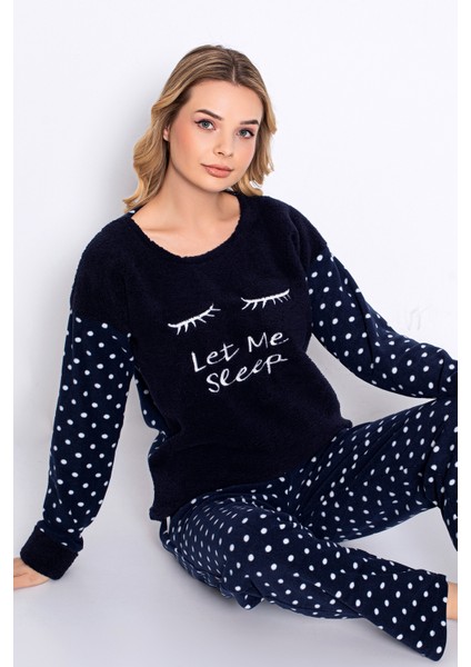 Kışlık Kadın Polar Pijama Takımı - Yılbaşı Pijaması