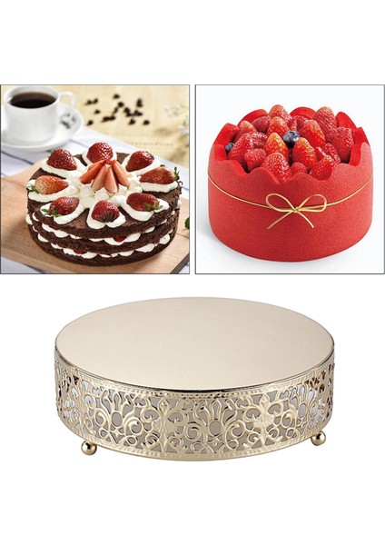 Avrupa Tarzı Kek Kek Standı Ekran Peynir Şeker Tart Servis Tabağı Altın 20 cm