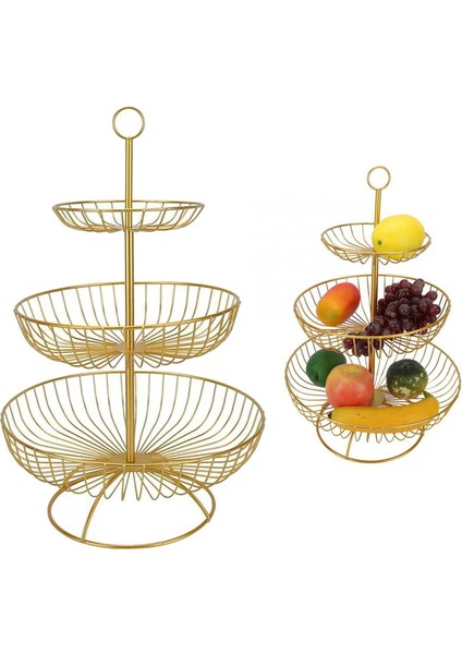 Meyve Kasesi, 3 Katmanlı Meyve Sepeti Mutfak Için Büyük Meyve Standı Tutucu,(Yurt Dışından) modelleri