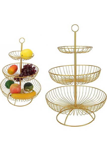 Meyve Kasesi, 3 Katmanlı Meyve Sepeti Mutfak Için Büyük Meyve Standı Tutucu,(Yurt Dışından) fırsatları