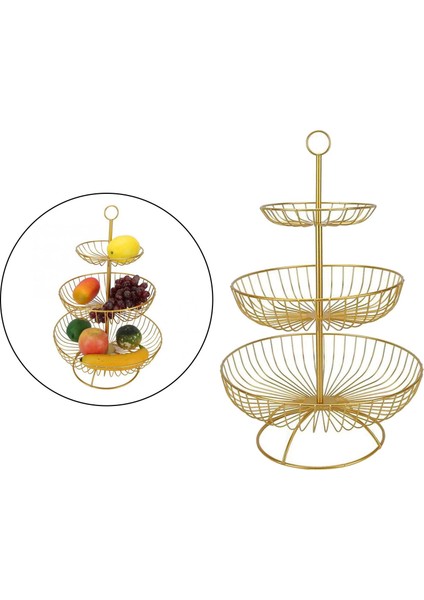 Meyve Kasesi, 3 Katmanlı Meyve Sepeti Mutfak Için Büyük Meyve Standı Tutucu,(Yurt Dışından) indirimleri