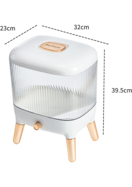 Büyük Kapasiteli Pirinç Depolama Konteyneri Evcil Hayvan Yiyesi Organizatörü Beyaz Lxwxh: 32X23X39.5CM(Yurt Dışından)