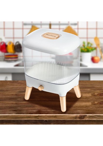 Büyük Kapasiteli Pirinç Depolama Konteyneri Evcil Hayvan Yiyesi Organizatörü Beyaz Lxwxh: 32X23X39.5CM(Yurt Dışından)