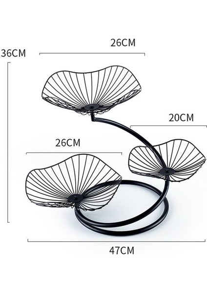 Metal Tel Meyve Sepeti Minimalist Metal Demir Meyve Kaseleri Kutsal Şeker Tutucu Stili 2 Siyah