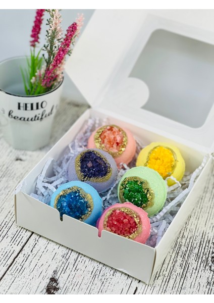 Lüx Seri Doğal Banyo Topu 6 x 80 gr Orta Boy Banyo Bombası - Nem Topu fiyatları